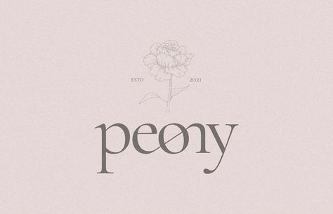 Peony Logo Design, Studio Identity, Lotus Flower Logo Design, Peony Logo, Pp Logo, Bloom Logo, Candle Logo Design, Florist Branding, Peony Farm