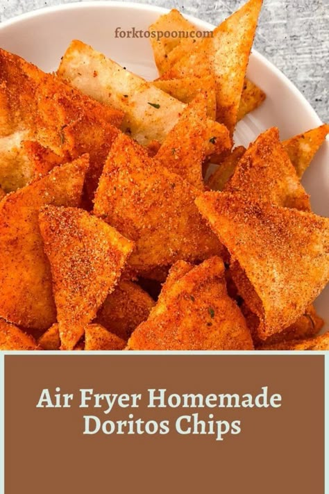 Low Carb Tortilla Chips, Air Fryer Tortilla Chips, Air Fryer Low Carb, Flour Tortilla Chips, Air Fryer Tortilla, Fried Tortilla Chips, Tortilla Chip Recipe, Low Carb Chips, Chip Recipe