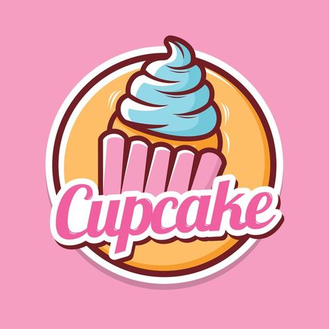 Creative Logo Design Inspiration, Cake Logo Design Graphics, Cupcakes Logo, Cakes Logo, Cupcake Branding, Cupcake Logo Design, Dessert Logo, Logo Design Negative Space, Recipe Book Design