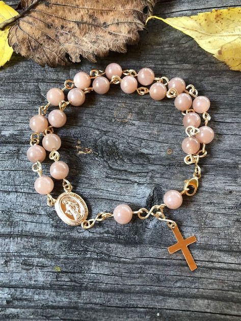 Handmade Elegant Rosary Bracelet As Gift, Rosary Bracelet Diy, Spiritual Rosary Bracelet For Jewelry Making, Rosary Hand Made, Elegant Rosary Bracelet With Miraculous Medal, Rosary Mysteries, Catholic Rosary Bracelet, Rosary Beads Necklace, Catholic Bracelet