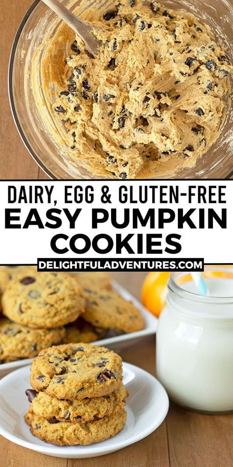 Gluten Dairy Free Fall Recipes, Dairy Wheat And Egg Free Recipes, Wheat Egg And Dairy Free Recipes, Gf Df Rsf Recipes, Dairy Free Gluten Free Pumpkin Cookies, Gluten Free Dairy Free Egg Free Pumpkin Recipes, Allergen Free Pumpkin Recipes, Gf Df Egg Free Dessert, Allergy Free Dessert Recipes