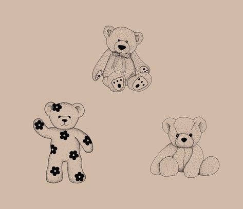 Cute Small Bear Tattoos, Fineline Teddy Bear Tattoo, Minimalist Teddy Bear Tattoo, Stuffed Animal Tattoo Simple, Dainty Teddy Bear Tattoo, Teddy Bear Tattoo Stencil, Bunny Stuffed Animal Tattoo, Fine Line Teddy Bear Tattoo, Teddy Bear Tattoo Small Simple