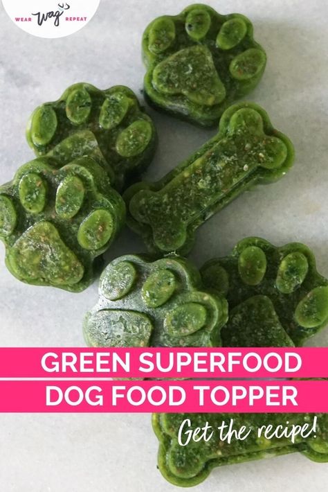 Frozen Dog Food Toppers, Healthy Things To Add To Dog Food, Diy Dog Supplements, Raw Dog Food Topper, Chia Seeds For Dogs, Super Foods For Dogs, Toppers For Dog Food, Homemade Dog Toppers, Healthy Dog Food Toppers