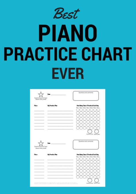 Best Piano Practice Chart Ever Piano Practice Chart, Piano Teacher Resources, Piano Teaching Games, Learn Piano Fast, Piano Classes, Piano Teaching Resources, Music Lessons For Kids, Blues Piano, Piano Practice