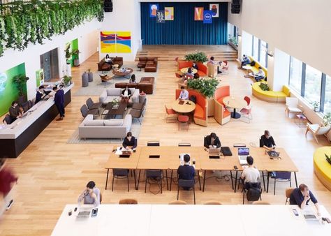 Coworking Office Design, Flexible Work Space, Coworking Space Design, Google Office, Student Lounge, Collaboration Area, Work Cafe, Office Needs, Open Space Office