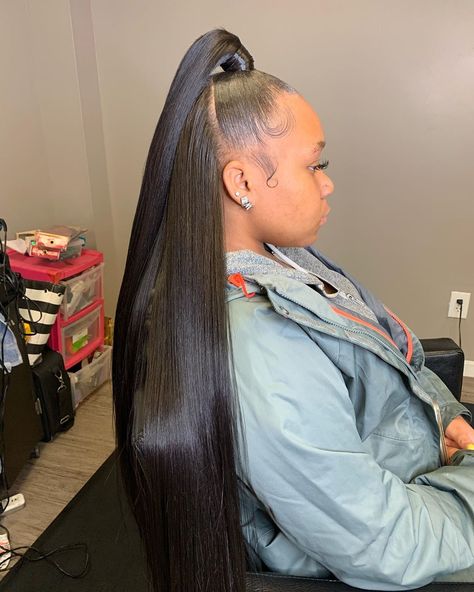 Half Up Half Down Quick Weave Straight, Half Up Half Down Hairstyles Straight, Straight Half Up Half Down, Braids With Weave Hairstyles, Half Up Half Down Sew In, Half Up Half Down Straight Hair, Half Up Half Down Quickweave, Blow Dry Short Hair, Coiled Hair