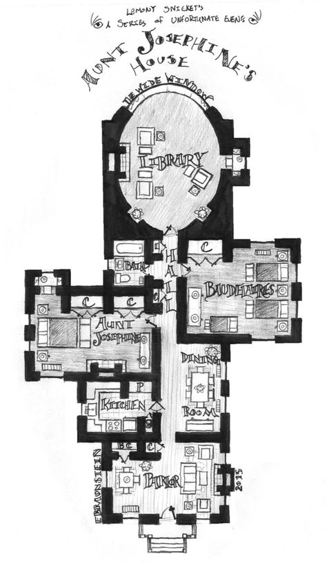 Beetlejuice House Floor Plan, Movie Apartments, Aunt Josephine, Fancy Buildings, Beetlejuice House, Vintage Floor Plans, Fantasy Houses, Sims Houses, Sims Builds