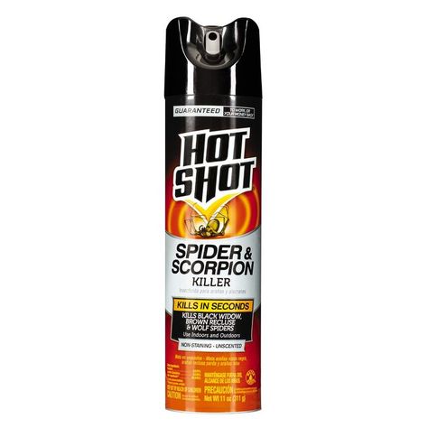 Hot Shot Spider & Scorpion Killer, Aerosol, 11-Ounce Home Pest Control, Household Pests, Fire Ants, Hot Shots, Insect Repellent, Pest Control, Scorpion, Beer Bottle, Repellent