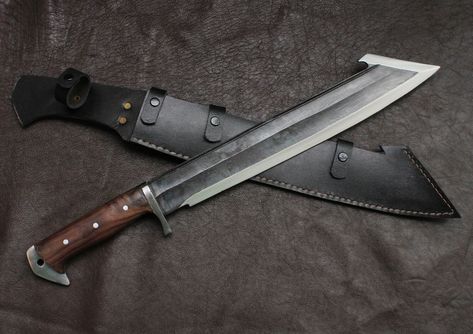 -Handforged in Nepal -16.5 inches Un-polished Blade made of 5160 leaf spring of Truck with Blance Tempered. - 6 inches full tang Handle made of Rosewood. - Come with Scabbard. -Width and belly -50millimeter. - Thickness in Spine -8 millimeters. -Overall Weight include Sheath-1655 gram. -Comes with warranty. Knight Angel, Ninja Suit, Fantasy Blade, Kukri Knife, Cool Swords, Tool Knife, Cool Knives, Bowie Knife, Handmade Knives