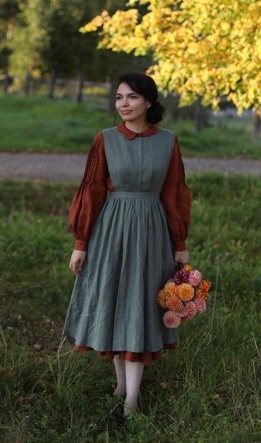 cottagecore dresses - Ecosia Look Retro, Cottagecore Fashion, Hipster Outfits, Victorian Clothing, Classic Dress, Outfits Casual, Mode Vintage, Linen Clothes, Looks Vintage