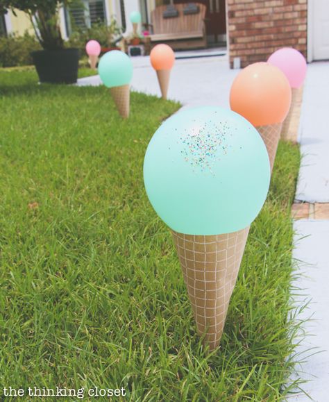 Donut And Ice Cream Birthday Party Decor, Sweet Themed Birthday Party Decorations, Ice Cream Celebration, Ice Cream Cone Appetizers, 2nd Birthday Party Two Sweet, Ice Cream Social Photo Booth, Diy Themed Birthday Party, Ice Cream Theme 2nd Birthday Party, Two Sweet Party 2nd Birthday Party Favors