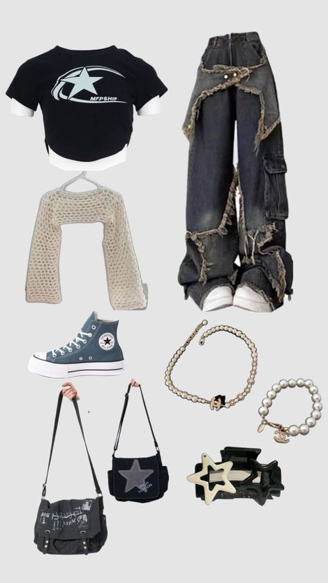 #outfitinspo #vibes #acubi #acubifashion #converseshoes #grunge ・please don’t steal ! ・☆ Y2k Outfit Ideas, Downtown Outfits, Style Steal, Dream Clothes, Converse Shoes, Dream Wardrobe, I Dress, Fashion Inspo