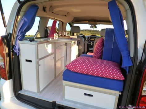 Bongo Camper, Van Makeover, Berlingo Camper, Diy Caravan, Minivan Camper, Kangoo Camper, Minivan Camper Conversion, Camper Interior Design, Minivan Camping