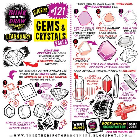 :) Here's my own tutorial on drawing crystals and gems from scratch to add a little more to the build-up :)pic.twitter.com/g50XUklp7y Crystals Tutorial, Draw Gems, Crystal Tutorial, Etherington Brothers, Gems And Crystals, Gem Drawing, Comic Tutorial, How To Think, 3d Drawings