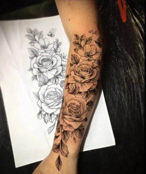 Shoulder Sleeve Tattoo, Female Tattoo Designs, Underarm Tattoo, Shoulder Sleeve Tattoos, Arm Sleeve Tattoos For Women, Meaningful Symbols, V Letter, Beautiful Flower Tattoos, Floral Tattoo Sleeve