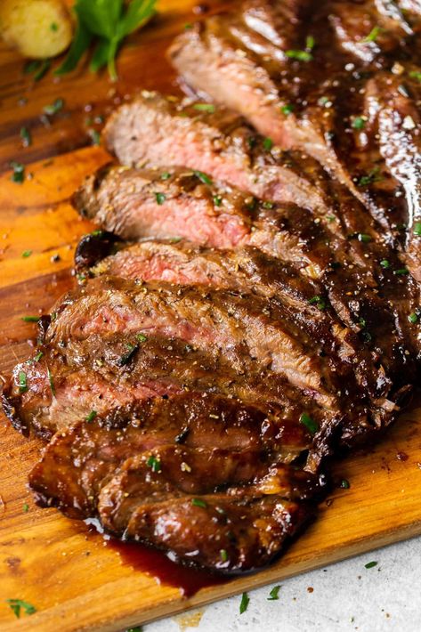 The Best and tasty Flank Steak Recipe - Oh Sweet Basil How To Cook Flank Steak On The Grill, Flank Steak Recipes Blackstone, Instant Pot Flank Steak Recipes, Flank Steak Crockpot Recipes, Grilled Skirt Steak Recipes, Oven Flank Steak, Beef Flank Steak Recipes, Flank Steak Recipes Oven, Marinade For Flank Steak