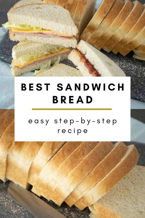 It's an important skill to be able to make your own bread, but how do you get that same chewy, soft texture that you need to make a great sandwich? You just need a few extra but easy steps for a homemade sandwich bread that holds up well with any kind of sandwich filling. Let me show you how! How To Make Sliced Bread, The Best Homemade Sandwich Bread, Best Homemade Sandwich Bread Recipes, Homemade Lunch Bread, American Sandwich Bread, Make Your Own Sandwich Bread, Easy Yeast Sandwich Bread, The Best Sandwich Bread Recipe, Thrifty Homemade Sandwich Bread