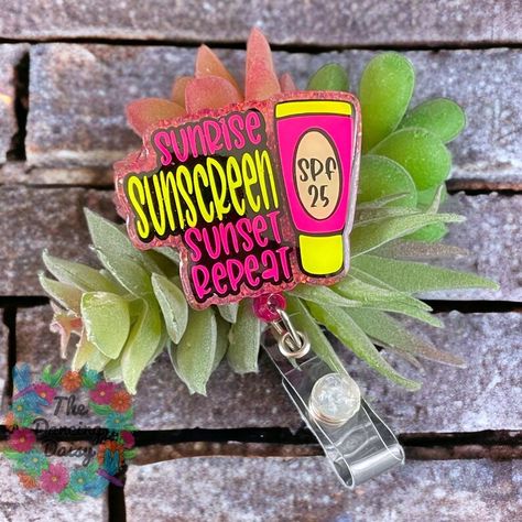 Sunrise, Sunscreen, Sunset Repeat, DERM SQUAD Dermatology Badge Reel - Etsy Dermatology, Badge Holders Lanyard, Badge Holders, Badge Reel, Sunscreen, Ships