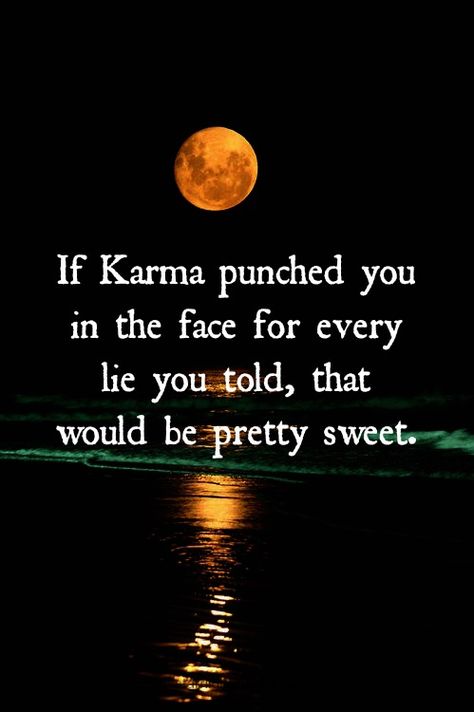 Their is Karma for every Lie you told!!! And for Karma being their, you now have to DEAL with Karma and thats Pretty Dam Sweet!!! Liar Quotes, Karma Quotes, The Words, Great Quotes, True Quotes, Mantra, Life Lessons, Favorite Quotes, Wise Words