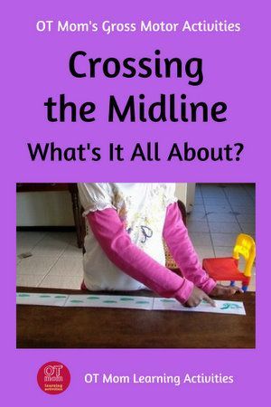 Crossing the Midline Activities Bilateral Integration Activities, Midline Crossing, Crossing The Midline, Child Development Activities, Occupational Therapy Kids, Pediatric Physical Therapy, Occupational Therapy Activities, Brain Gym, Gross Motor Activities