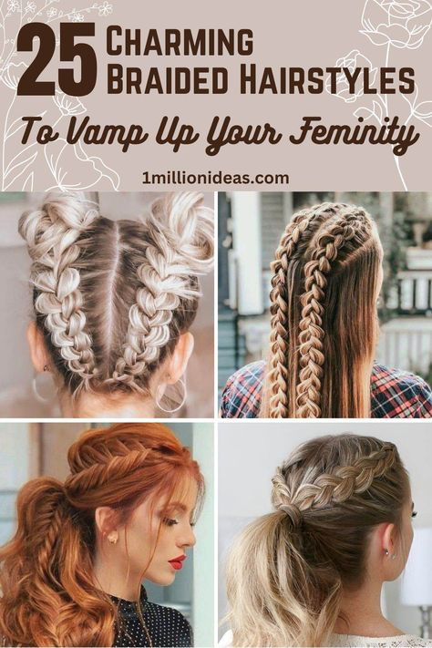 25 Charming Braided Hairstyles To Vamp Up Your Feminity Medium Hair Braids, Braids For Medium Length Hair, Side Braid Hairstyles, Beautiful Braided Hair, Viking Hair, Braided Hairstyle, Braids For Long Hair, Braid Styles, Go Out