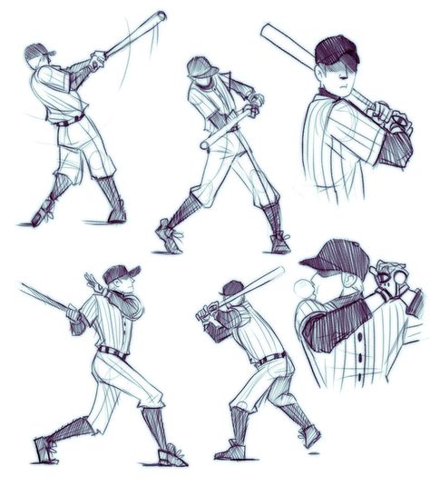 Batter - OFF Batting Pose Reference, Swinging Drawing Reference, Batting Reference, Batter Poses, Swinging A Bat Reference, Swinging Baseball Bat Pose Reference, Baseball Batter Pose Reference, Baseball Batter Pose, Baseball Drawing Reference