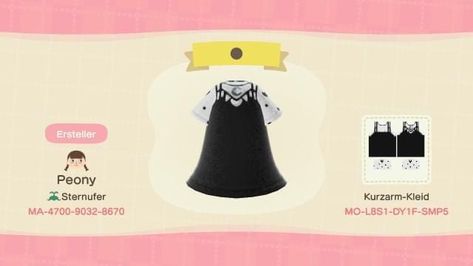 Acnh Witch Path, Acnh Black Dress, Animal Crossing Codes, Acnh Dresses, Gothic Themes, Acnh Design, Cute Black Dress, Animal Crossing Qr Codes Clothes, Animal Crossing Wild World