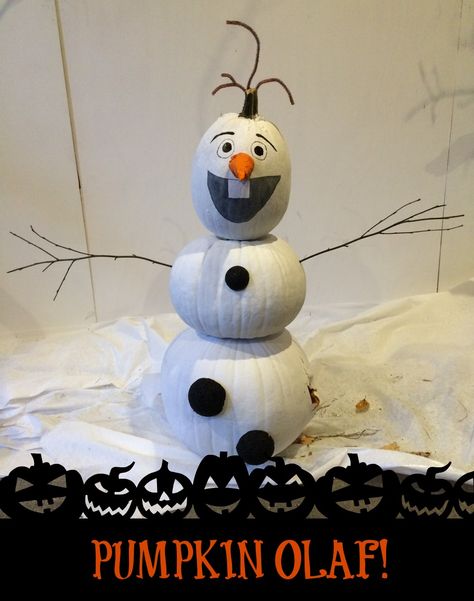 Olaf the Pumpkin Snowman! | Viola Cay Christmas Pumpkin Ideas, Christmas Pumpkin Painting, Snowman Pumpkin, Olaf Pumpkin, Pumpkin Snowmen, Christmas Pumpkins, Pumpkin Ornaments, Silver Pumpkins, Pumpkin Carving Designs