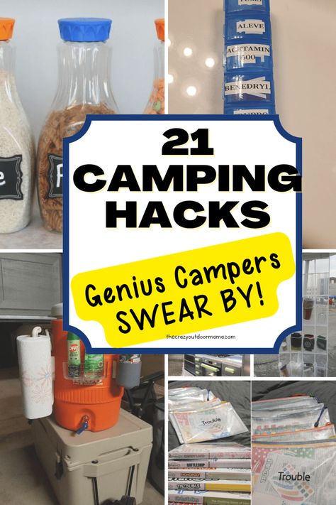 Outdoor Camping Ideas, Camper Organization, Rv Camping Tips, Camper Hacks, Travel Trailer Camping, Rv Organization, Camper Storage, Camping Storage, Small Campers