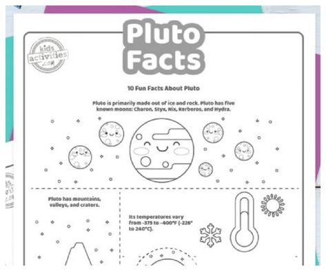 Fun Pluto Facts For Kids To Print and Learn Pluto Facts, Chemistry Study Guide, Planet For Kids, 5th Grade Science, Steam Activities, Facts For Kids, 5th Grades, Study Guide, Chemistry