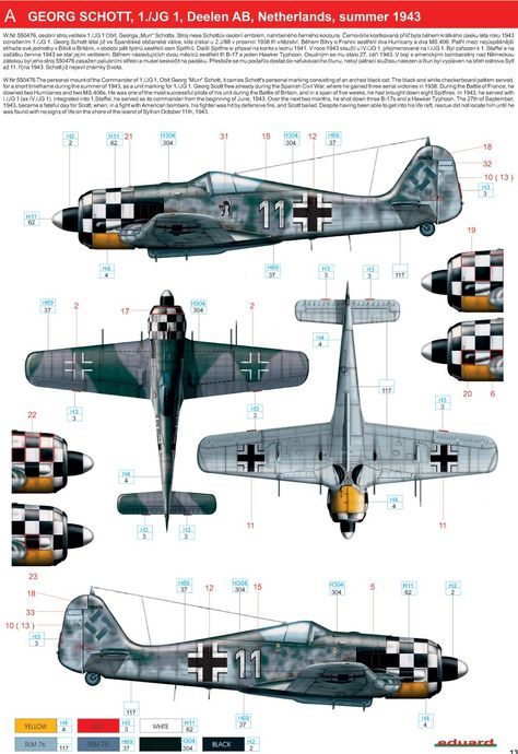 Focke Wulf Fw 190A6 1.JG1 White 11 Georg Schott Deelen Holland 1943 Airplane Reference, Luftwaffe Pilot, Luftwaffe Planes, Airplane Pictures, Army History, Focke Wulf Fw 190, Fw 190, Wwii Fighter Planes, Wwii Airplane