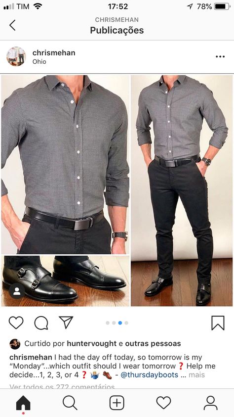 Mens Business Work Attire, Mens Business Casual Black Pants, Mens Business Casual Grey Pants, Men’s Black Slacks Outfit, Grey Shirt And Black Pants Men, Men Wedding Guest Outfit Black, Mens Dress Pants Outfits Business Casual, Men’s Black Dress Pants Outfit, Men Conference Outfit