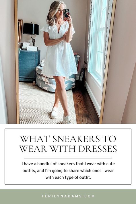 Say hello to the ultimate dress-and-sneaker combos! Whether you're hitting the streets or attending a casual brunch, these 3 sneaker styles are sure to steal the show. Say goodbye to uncomfortable heels and hello to fashion-forward comfort. Let's dive into the perfect pairings! #SneakerObsession #DressCode #StylishComfort Work Dress With Sneakers, Sneaker With Dress, Sneakers To Wear With Dresses, Dresses With Sneakers, Dressy Sneakers, Casual Tennis Shoes, White Tennis Shoes, Brunch Dress, Top Fashion Bloggers