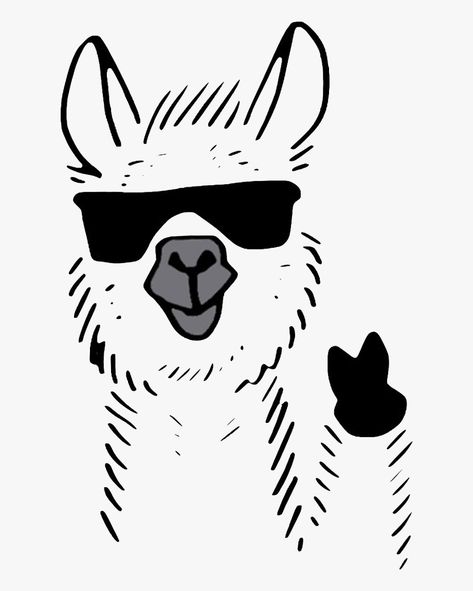 Llama Tattoo, Llama Clipart, Fortnite Llama, Clip Art Black And White, Llama Svg, Idee Cricut, Drawing Heads, Graphic Design Fonts, Clipart Black And White