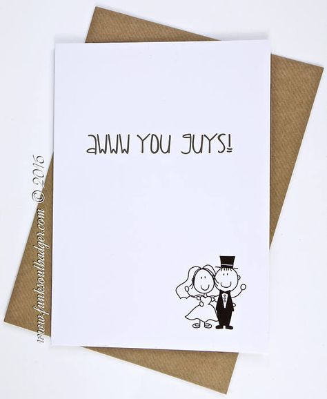 Wedding Card Congratulations aaw you Two Funny Wedding Cards Congratulations, Wedding Card Congratulations, Funny Wedding Cards, Engagement Humor, Rustic Wedding Cards, Wedding Congratulations Card, Wedding Cards Handmade, Board Quotes, Rustic Wedding Diy