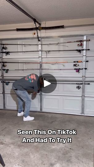 40K views · 591K reactions | This Is The Cheapest Greatest Way To Store Your Fishing Pole #growitwemowit #foryou | Grow It We Mow It LLC Fishing Organization Ideas, Fishing Pole Holder Diy, Garage Fishing, Diy Fishing Pole, Fishing Pole Storage, Fishing Organization, Laundry Garage, Resin Sheds, Fishing Pole Holder