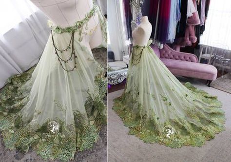 Nature Goddess, Fairy Wedding, Fantasy Dresses, Fantasy Wedding, Forest Theme, Ball Gowns Evening, Gowns Prom, Fairy Fashion, Fairytale Dress