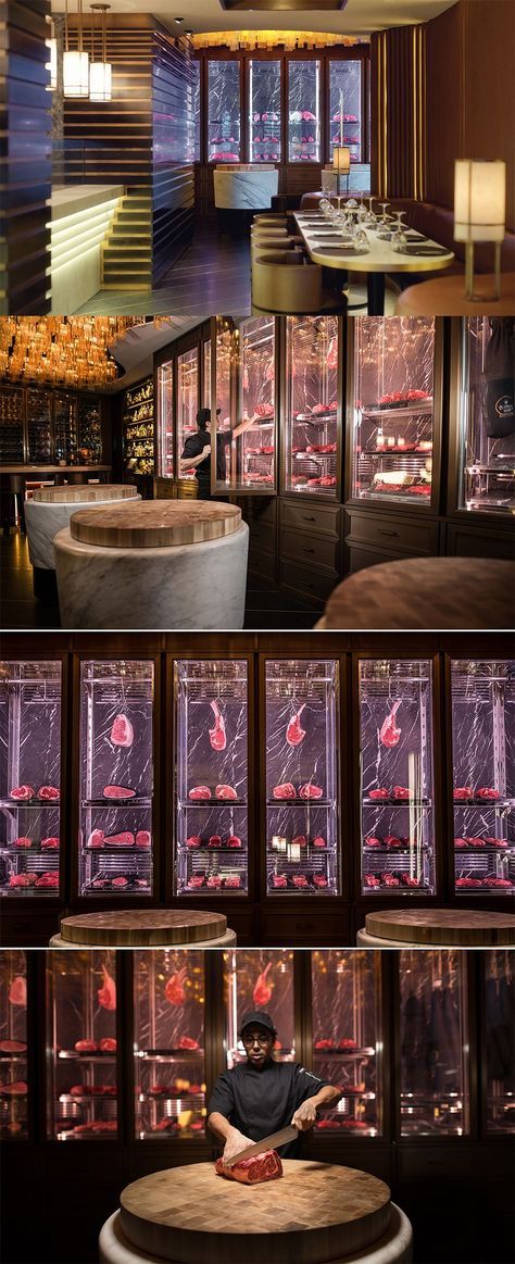 Steakhouse Design, Concept Restaurant, Cafe Bar Design, Meat Store, Meat Restaurant, Meat Shop, Butcher Shop, Restaurant Concept, Bar Interior