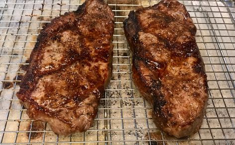 Perfectly Broiled NY Strip Steaks! New York Steaks, Strip Steaks, Broiled Steak, Dinner Beef, Steak In Oven, Ny Strip Steak, Grilled Steak Recipes, Ny Strip, Perfect Steak