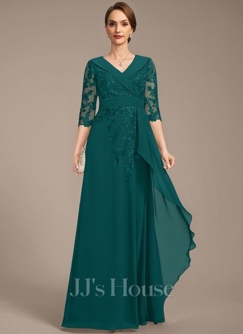 JJ's House Mother of the Bride Dresses (298559) | JJ's House Elegant Mother Of The Bride Dresses, Ruffle Beading, Dress With Sequins, Cascading Ruffles, Dresses Formal Elegant, Lace Chiffon, Sequin Maxi Dress, Sequin Maxi, Mother Of The Bride Dress