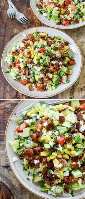 Blt Chopped Salad, Salad With Corn, Avocado Blt, Sommer Mad, Salad With Avocado, Resep Salad, Keto Lasagna, Salad Pasta, Summer Corn