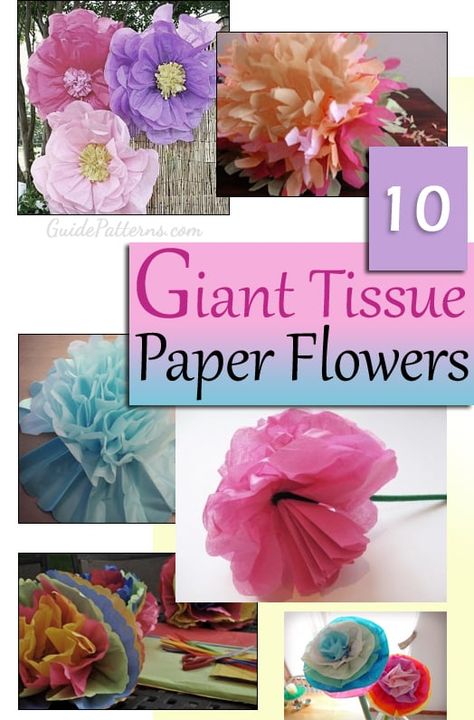 10 Ways To Make Giant Tissue Paper Flowers - Guide Patterns How To Make Large Tissue Paper Flowers, Huge Tissue Paper Flowers, Large Tissue Paper Flowers Diy, Big Tissue Paper Flowers, Giant Tissue Paper Flowers Diy, Giant Tissue Paper Flowers, Paper Flowers Christmas, Making Ribbons, Diy Giant Paper Flowers