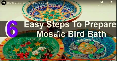 Bird Bath Diy, Mosaic Bird Bath, Bird Baths Homemade, Bird Bath Ideas, Bath Diy, Love Birds Painting, Mosaic Birdbath, Tile Artwork, Diy Mom