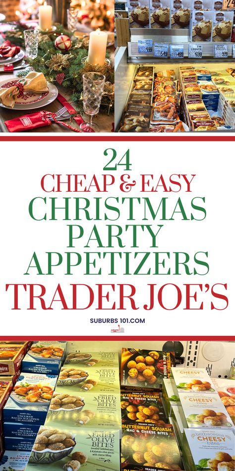 Looking for quick and easy Christmas party appetizer ideas? These Trader Joe’s frozen appetizers are perfect for easy Christmas hors d’oeuvres. From savory snacks to Christmas finger foods, this list has everything you need for a festive buffet spread with zero stress. Just heat, serve, and impress your guests! Great for feeding a crowd or an intimate holiday dinner, these Trader Joe’s Christmas party foods are affordable and delicious—add them to your shopping list! Trader Joe's Christmas, Best Trader Joes Appetizers Parties Food, Trader Joe Party Food, Trader Joe’s Party Food, Trader Joe’s Potluck Ideas, Trader Joes Appetizers For Party, Best Trader Joe’s Snacks, Quick Hors D’oeuvres, Trader Joes Party Appetizers