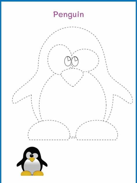 Penguin Tracing, Penguin Shape Craft, Penguin Shapes, Penguins Love Colors Activities, Penguin Worksheets, Happy Birthday Friend Funny, School Kids Crafts, Dot Worksheets, Happy Birthday Friend