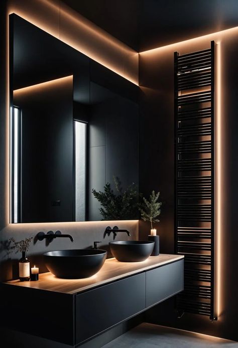 still. Modern Beauty Salon Interior Design, Bathroom Moody, Moody Bathroom Ideas, Lash Studio Ideas, Bathroom Sinks And Vanities, Gothic Bathroom Ideas, Modern Beauty Salon, Moody Bathroom, Gothic Bathroom