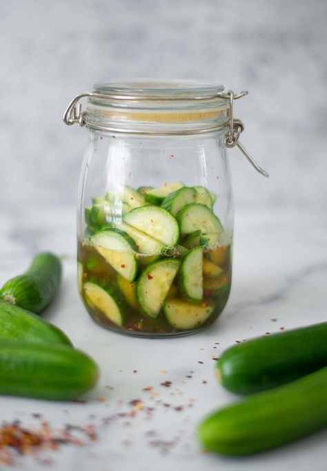 Quick Japanese Pickles, Fast Pickled Cucumbers, Hawaiian Pickled Cucumber, Thai Pickled Cucumbers, Pickled Persian Cucumbers, Chinese Pickled Cucumber, Chinese Pickles, Easy Pickled Cucumbers, Japanese Pickled Cucumbers