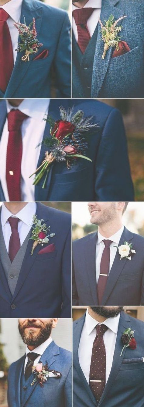 navy blue and burgundy wedding ideas grooms look Maroon Wedding Ideas, Navy Blue And Burgundy Wedding, Burgundy Wedding Ideas, Blue And Burgundy Wedding, Navy Groomsmen Suits, Navy And Burgundy Wedding, Wedding Tux, Primitive Bathrooms, Blue And Burgundy