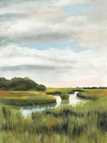 Art Print: Marsh Landscapes I by Naomi McCavitt : 12x9in Bedroom Landscape, Canvas Art Landscape, Wall Landscape, Natural Scenes, Stick Wall Art, Artwork Landscape, Jungle Wall Art, Canvas Landscape, Landscape Wall Decor