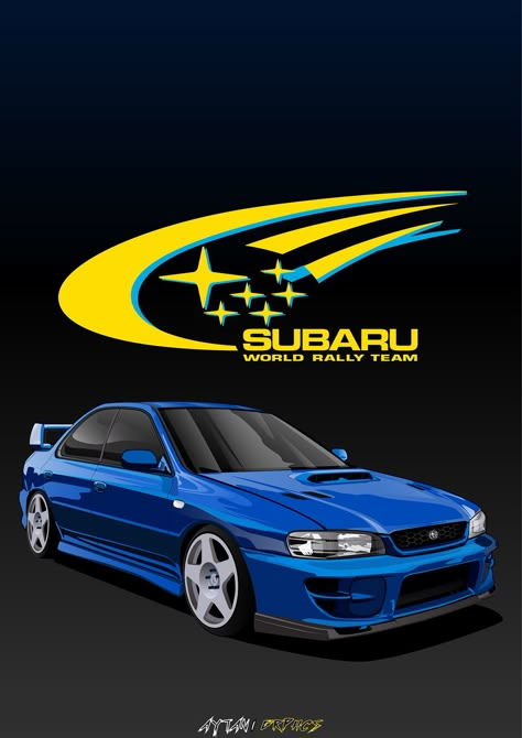 Subaru impreza illustration draw on Behance Subaru Impreza Drawing, Subaru Drawing, Subaru Art, Subaru 22b, Honda Nsx R, Subaru Wrc, Subaru Impreza Wrc, Jdm Subaru, Subaru Rally